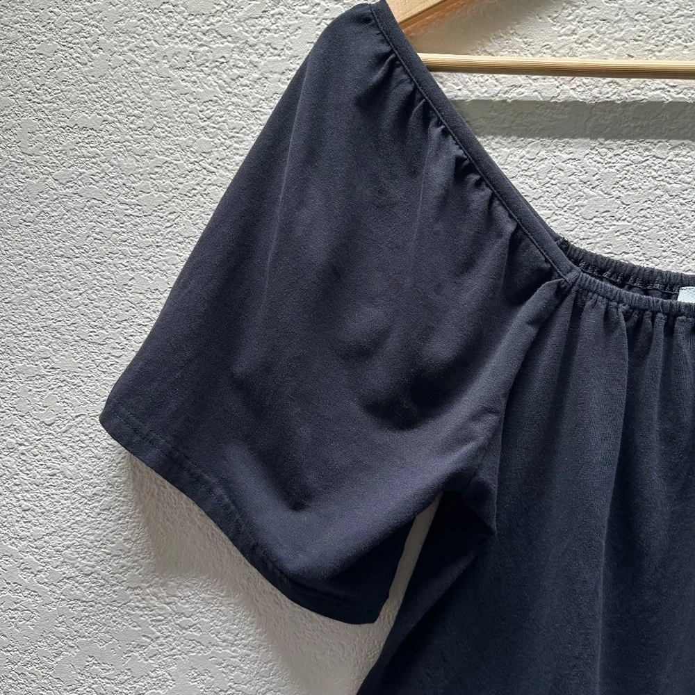 Pact Top Blouse Womens S Small Luxe Jersey Flutter sleeve Organic Cotton Blend